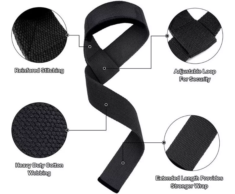 MUÑEQUERAS BELLEZA TOTAL LIFTING STRAPS CORREA LEVANTAMIENTOS PESAS - 2