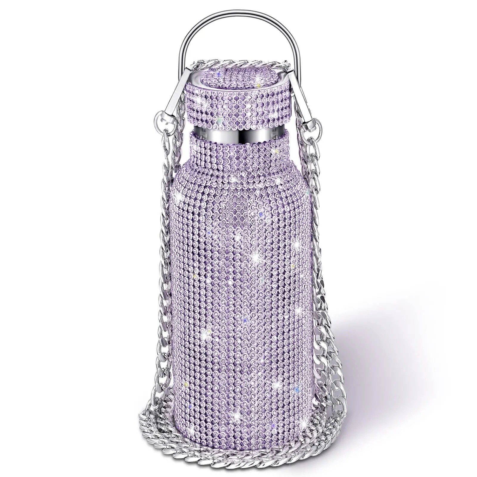 TERMO BOTELLA DE AGUA BRILLOS DIAMOND PURPLE 750 ML - 4