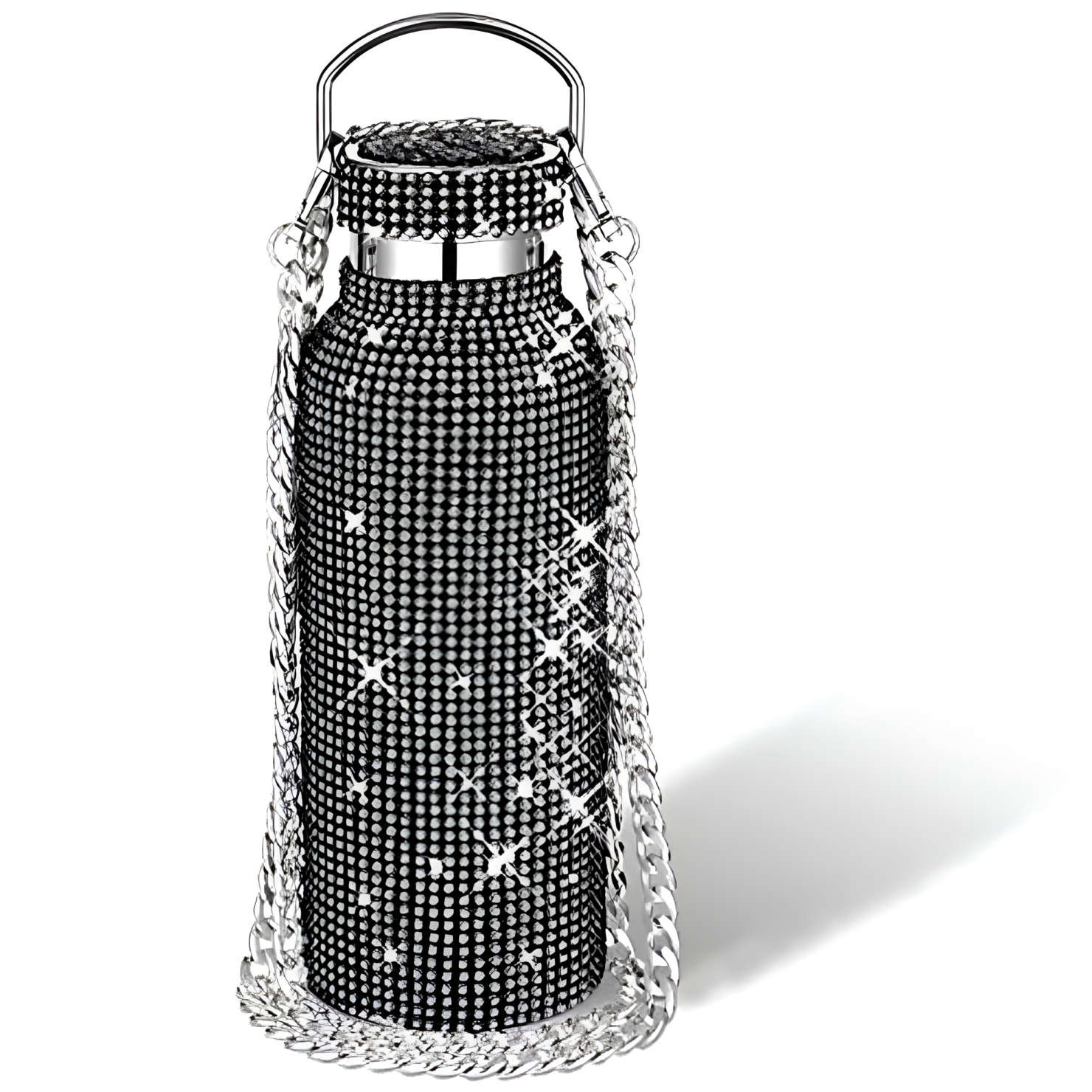 TERMO BOTELLA DE AGUA BRILLOS DIAMOND BLACK 750 ML - 3