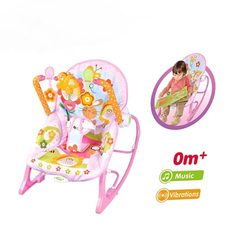 SILLA NIDO BEBÉ MECEDORA MUSICAL CON VIBRACIÓN ROSADO - 6