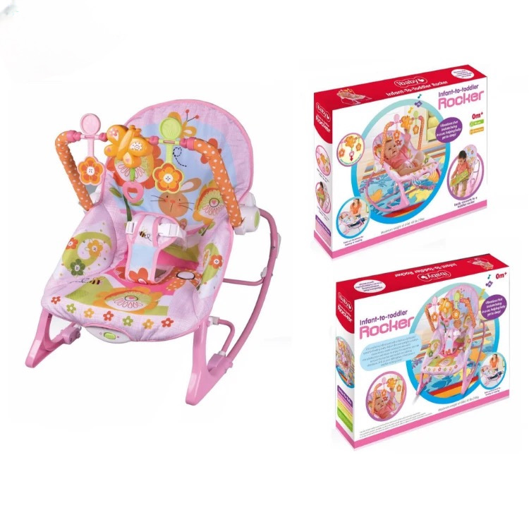 SILLA NIDO BEBÉ MECEDORA MUSICAL CON VIBRACIÓN ROSADO - 9