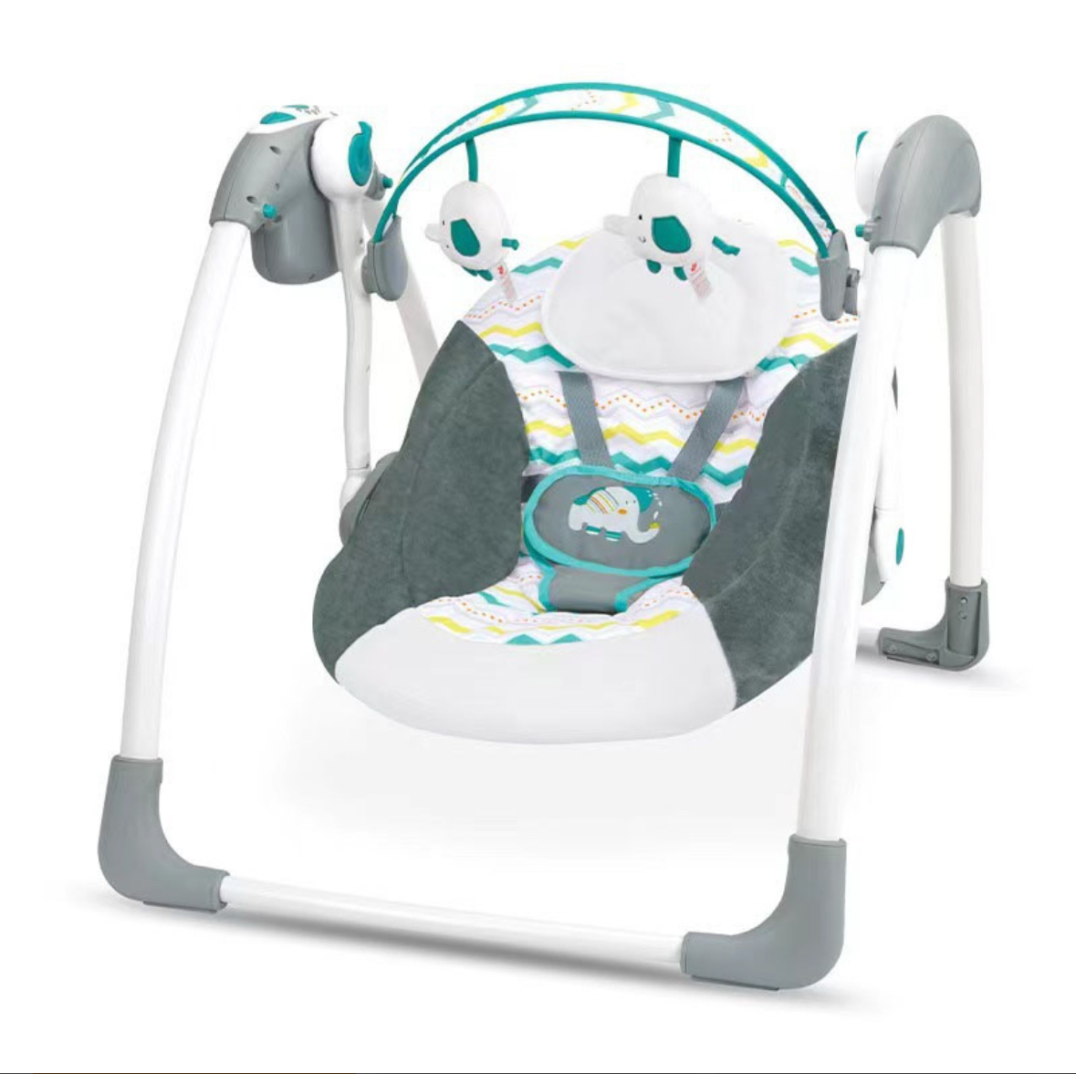 SILLA ACTUAL MECEDORA BEBÉS CON MELODÍAS Y ASIENTO RECLINABLE VERDE CLARO - 3