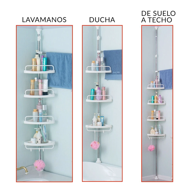 ORGANIZADOR ESQUINERO PARA BAÑO ALTURA REGULABLE - 3