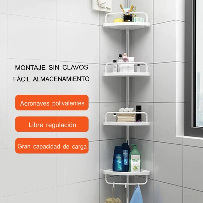 ORGANIZADOR ESQUINERO PARA BAÑO ALTURA REGULABLE - 6