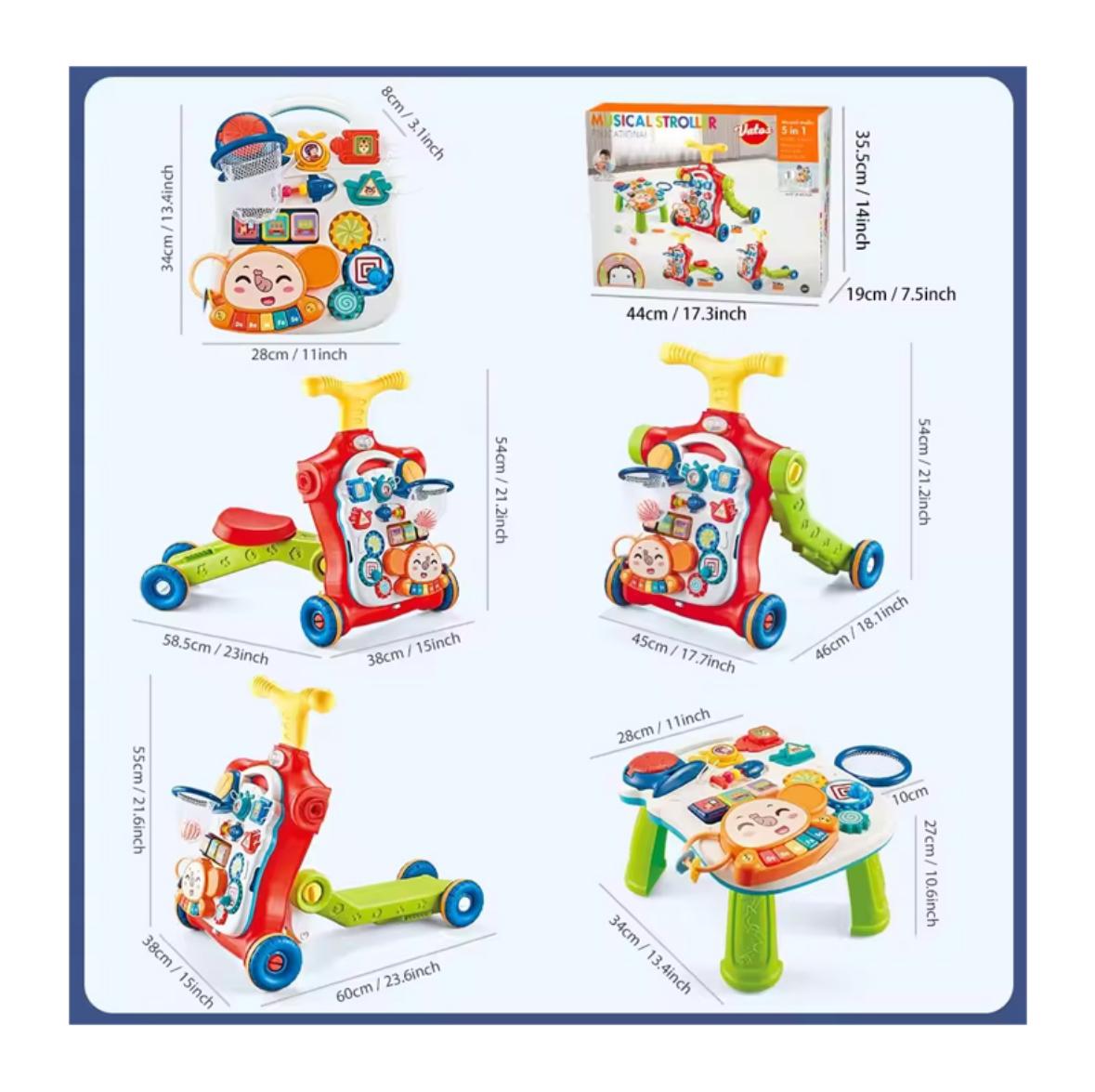 ANDADOR TOP SELLER CAMINADORA TRICICLO SCOOTER BEBÉ MUSICAL 5 EN 1 MULTICOLOR - 5