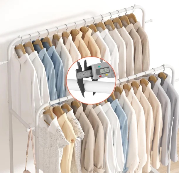 PERCHERO DOBLE ORGANIZADOR DE ROPA RESISTENTE HASTA 35 KILOS BLANCO - 3