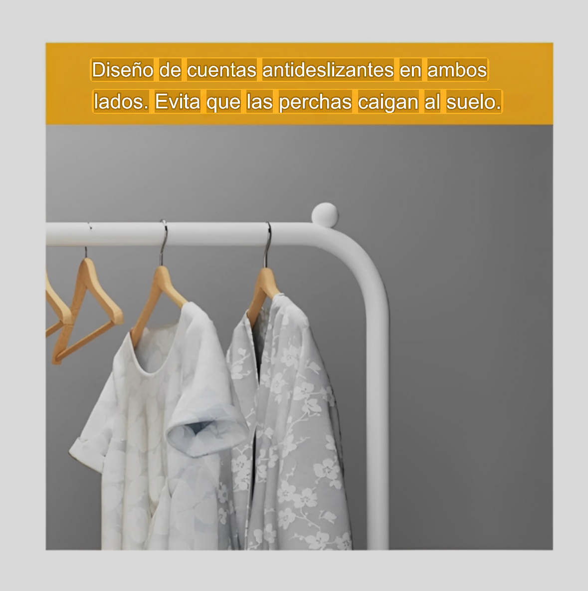 PERCHERO DOBLE ORGANIZADOR DE ROPA RESISTENTE HASTA 35 KILOS BLANCO - 4