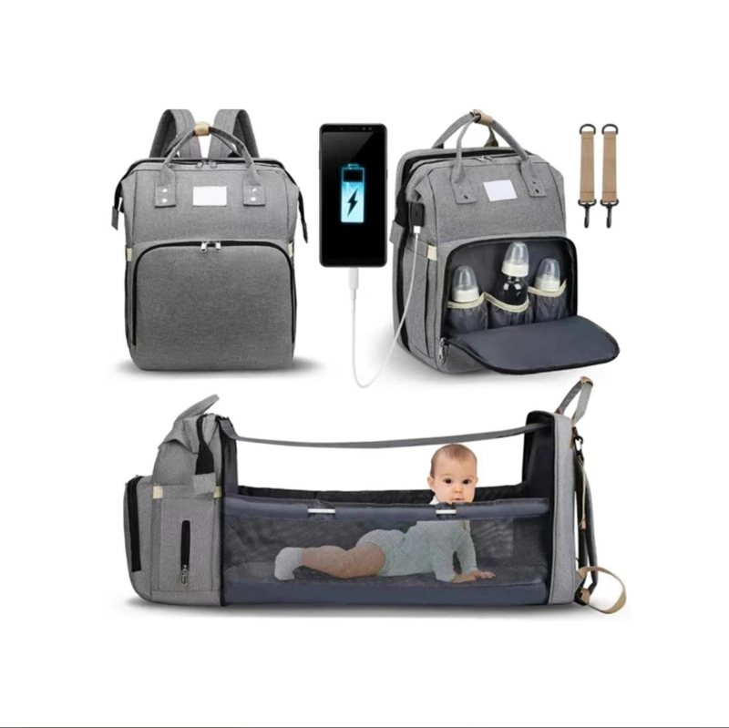 MOCHILA MATERNAL 3 EN 1 CUNA MUDADOR PAÑALERA IMPERMEABLE - 1