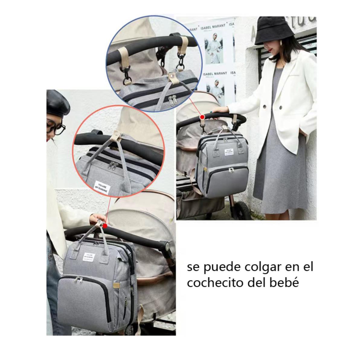 MOCHILA MATERNAL 3 EN 1 CUNA MUDADOR PAÑALERA IMPERMEABLE - 7