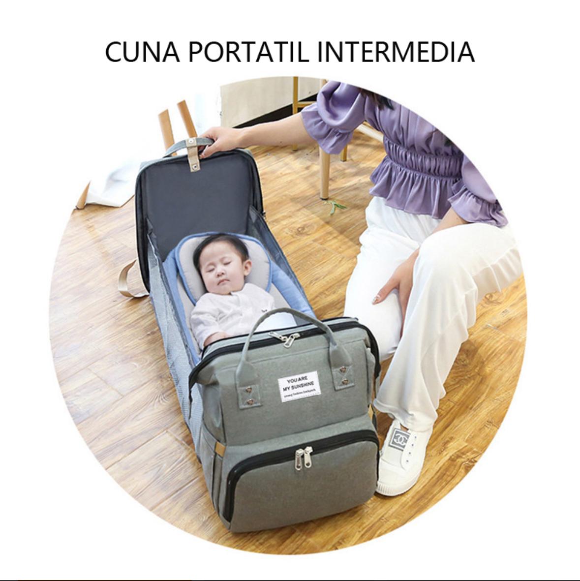 MOCHILA MATERNAL 3 EN 1 CUNA MUDADOR PAÑALERA IMPERMEABLE - 8