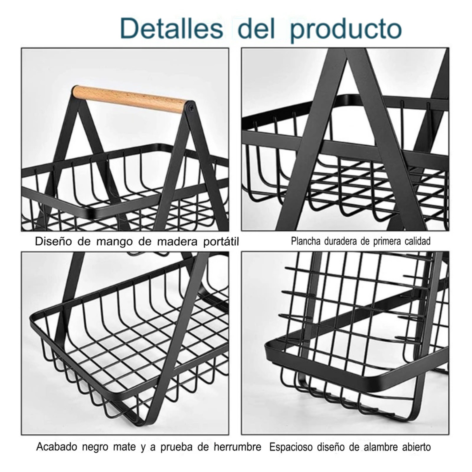 FRUTERO VERDULERO CANASTO PARA FRUTAS VERDURAS 3 NIVELES - 4