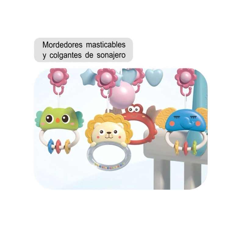 MÓVIL CUNA 360 CON PROYECTOR BEBÉS GIRATORIO ROSADO - 8