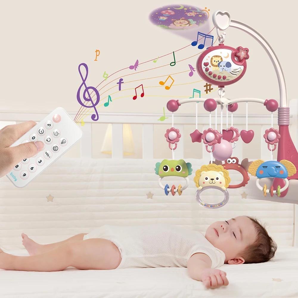 MÓVIL MUSICAL ROSADO CON PROYECTOR PARA BEBÉS 360 - 2