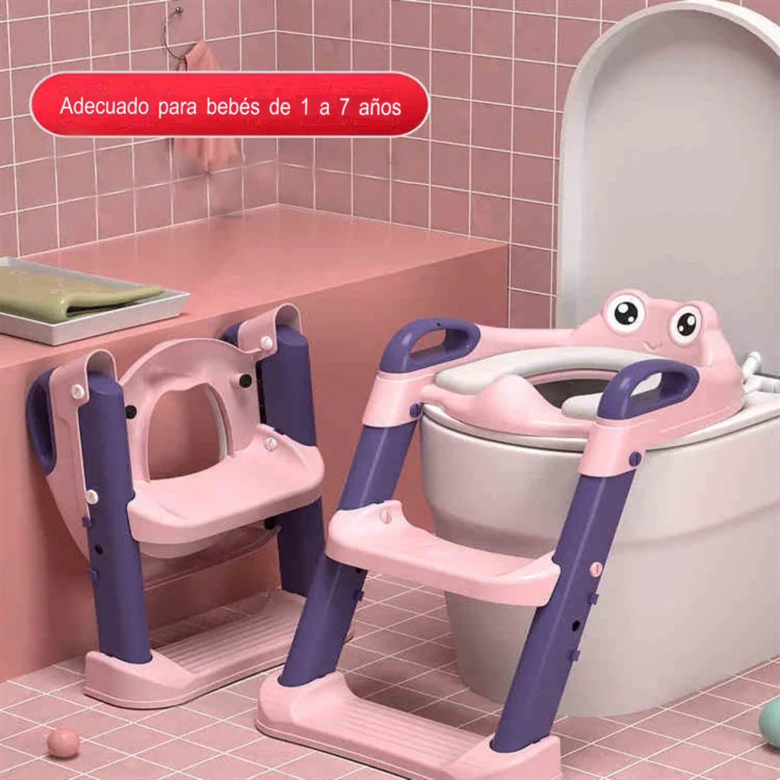 ADAPTADOR ESCALERA DE BAÑO PLEGABLE PARA NIÑOS BAÑO DE ENTRENAMIENTO - 5