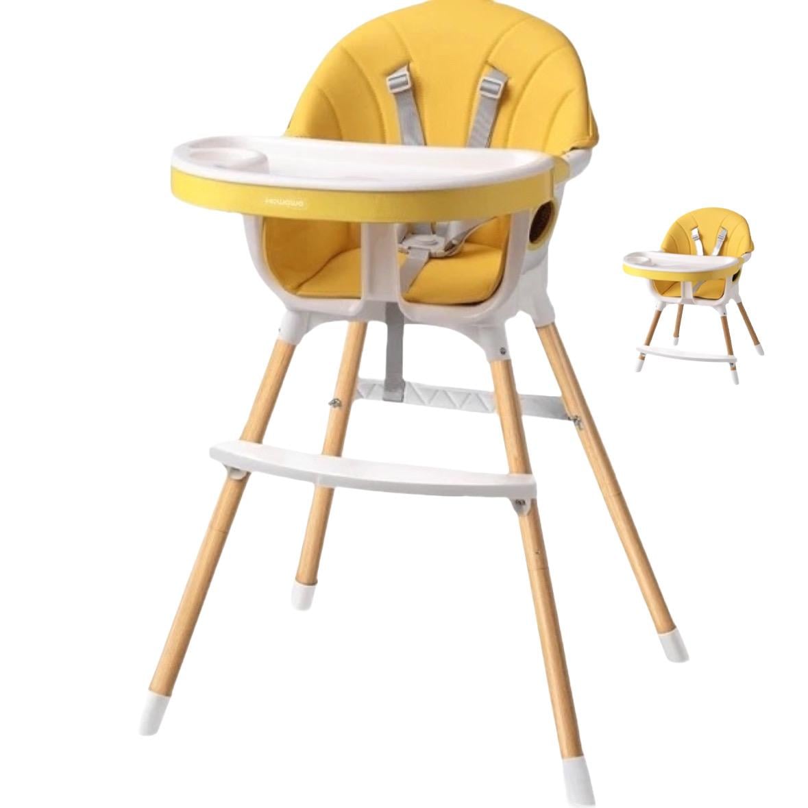 SILLA DE COMER PARA BEBÉ 2 EN 1 COLOR AMARILLO - 1