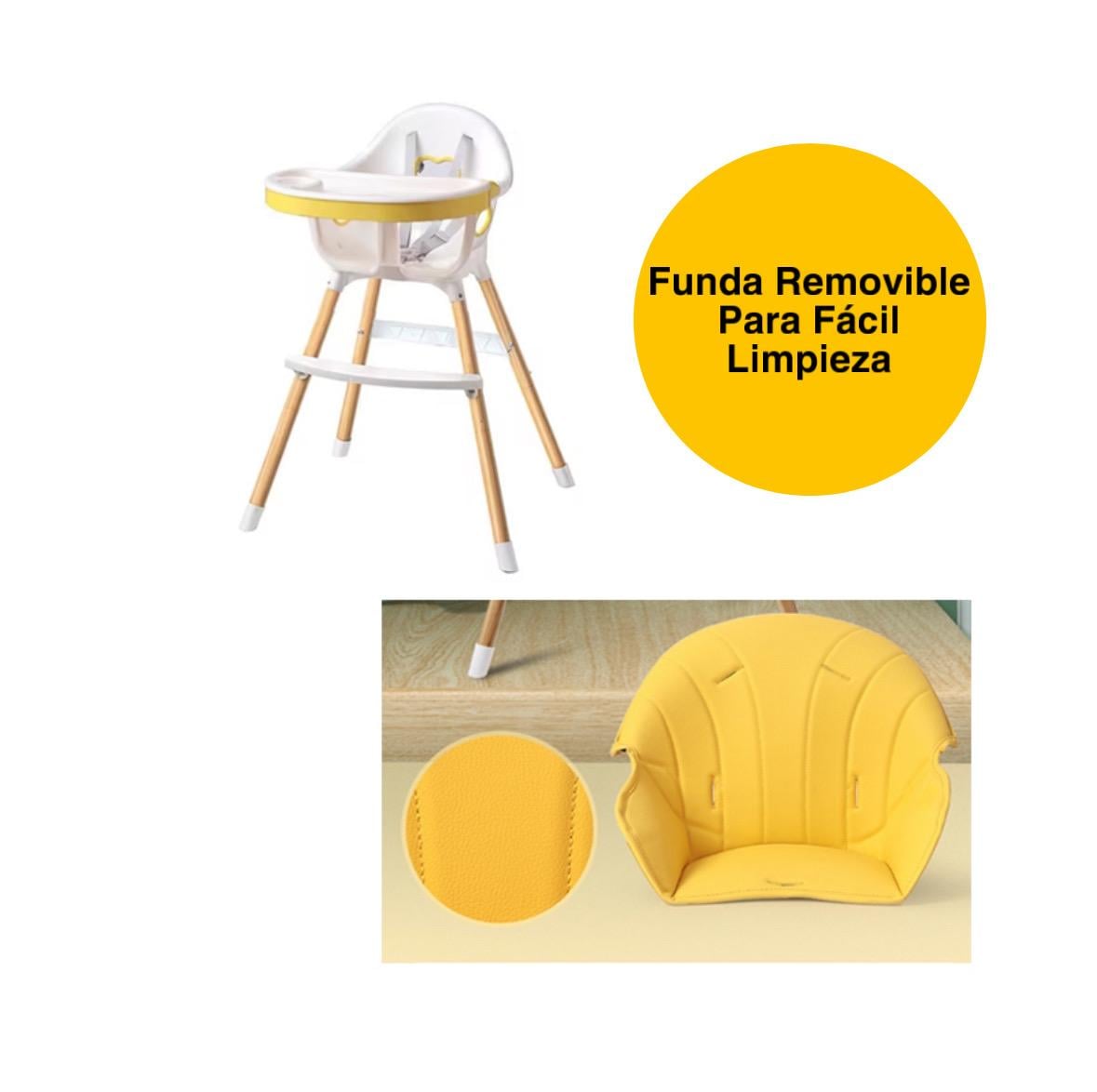 SILLA DE COMER PARA BEBÉ 2 EN 1 COLOR AMARILLO - 4