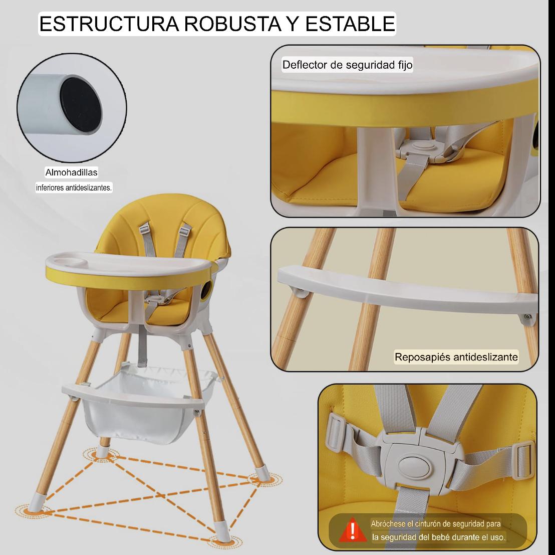 SILLA DE COMER PARA BEBÉ 2 EN 1 COLOR AMARILLO - 8