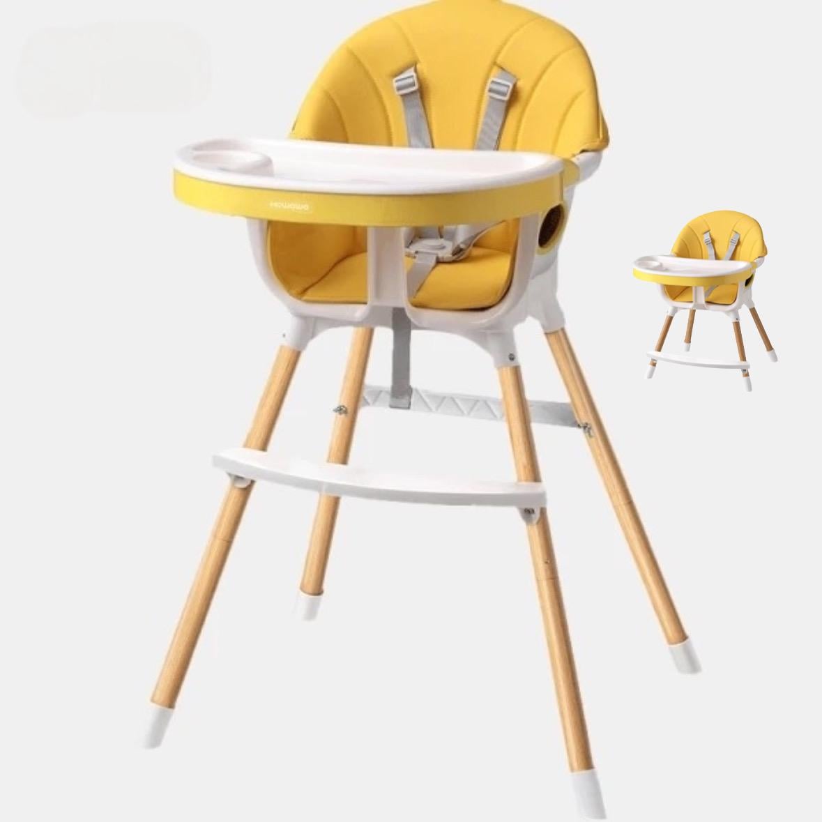 SILLA DE COMER PARA BEBÉ 2 EN 1 COLOR AMARILLO - 1