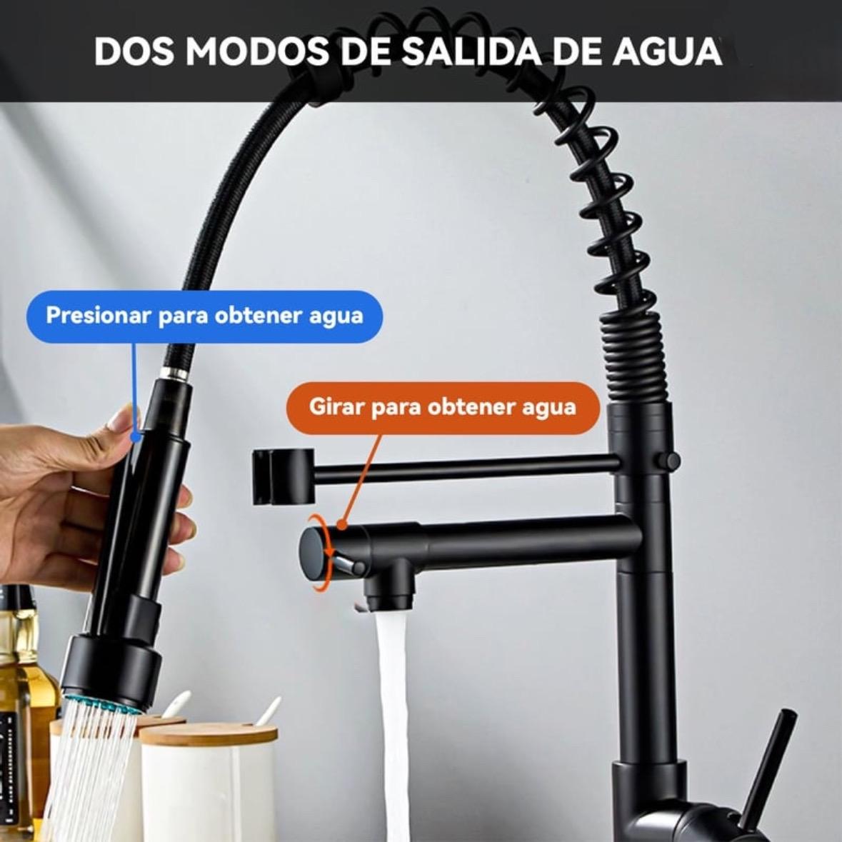 LLAVE MONOMANDO TOP SELLER GRIFO LAVAPLATOS 2 EN 1 EXTENSIBLE - 4