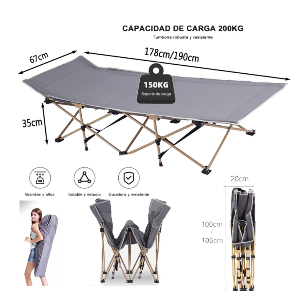 CAMA DE CAMPING PLEGABLE CATRE DE CAMPAÑA CON BOLSO - 7