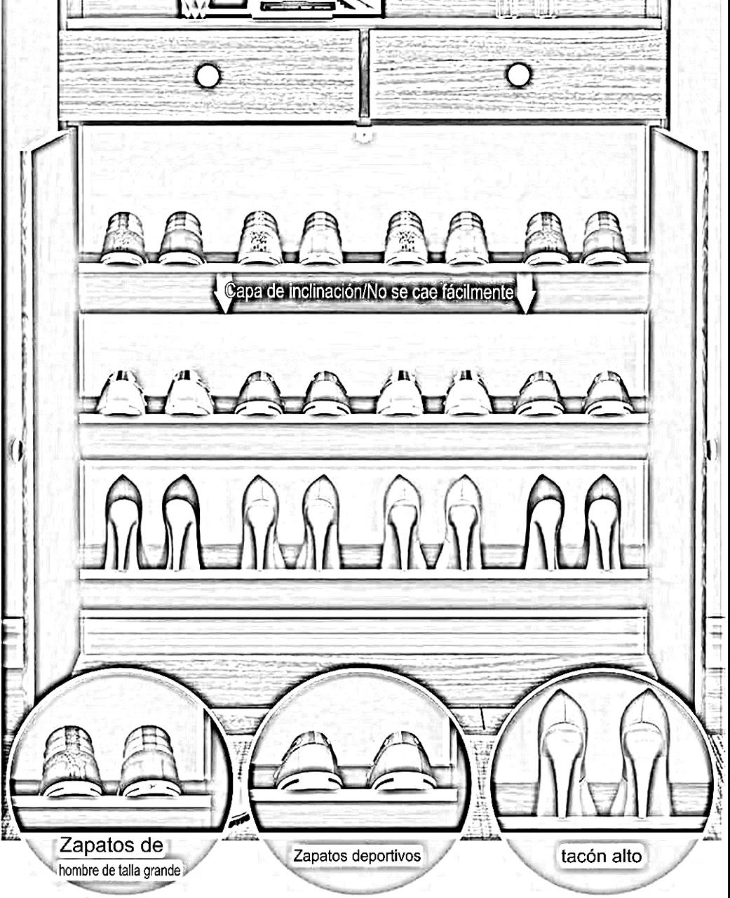 ZAPATERO SLIM MULTIFUNCIONAL BLANCO 120X80X20 CAJONES 2 PUERTAS - 3