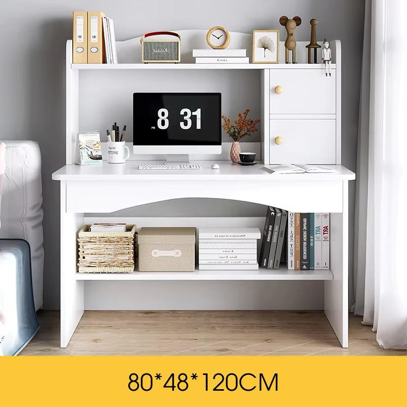 ESCRITORIO BLANCO MULTIFUNCIONAL ESTANTE 2 CAJONES 120X100X48 - 7