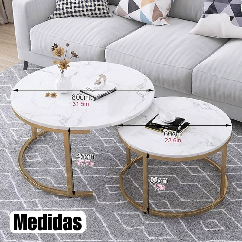 JUEGO DE MESAS DE CENTRO LATERAL LIVING MODERNAS Y ELEGANTES - 6