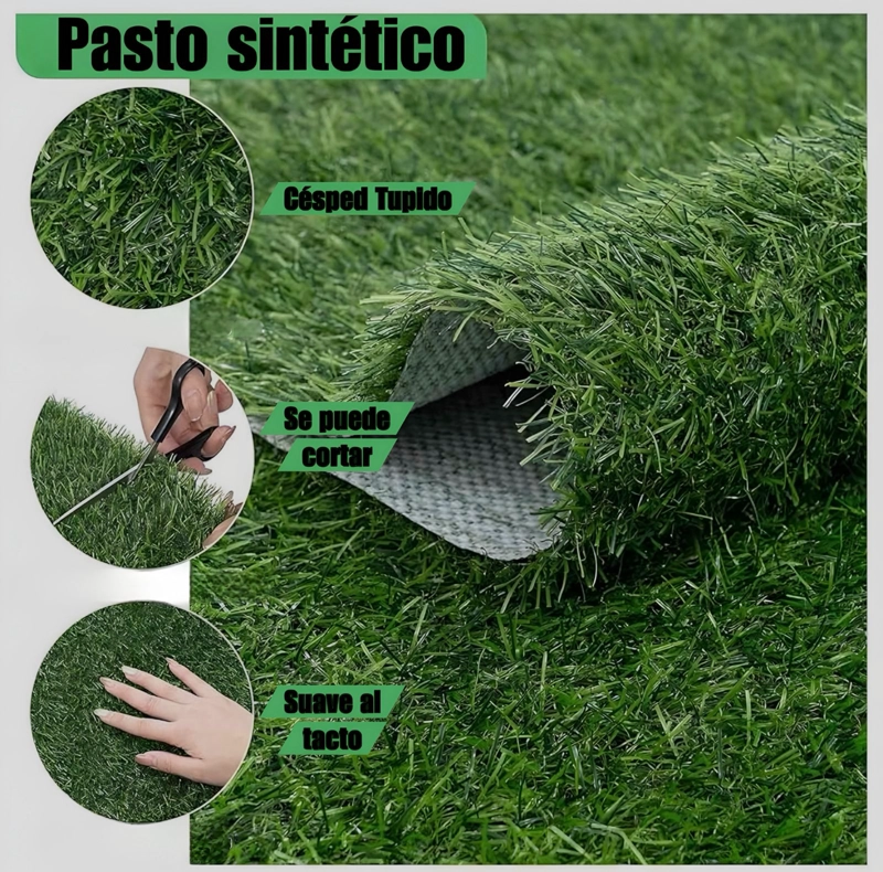 PASTO SINTETICO CESPED ARTIFICIAL 20MM DE ESPESOR 1 MTRS X 25 MTRS - 4