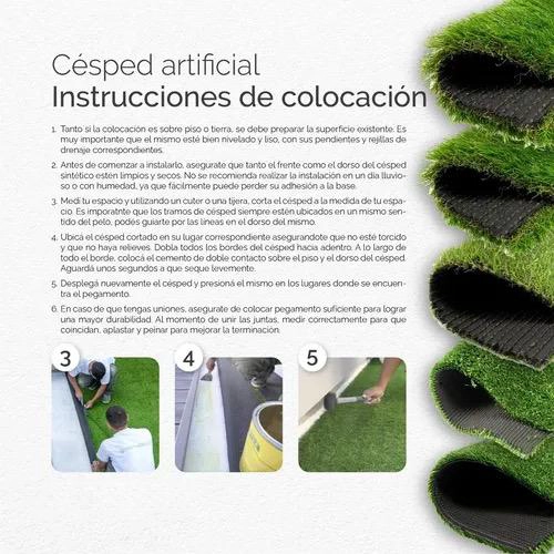 PASTO SINTETICO CESPED ARTIFICIAL 20MM DE ESPESOR 1 MTRS X 25 MTRS - 6