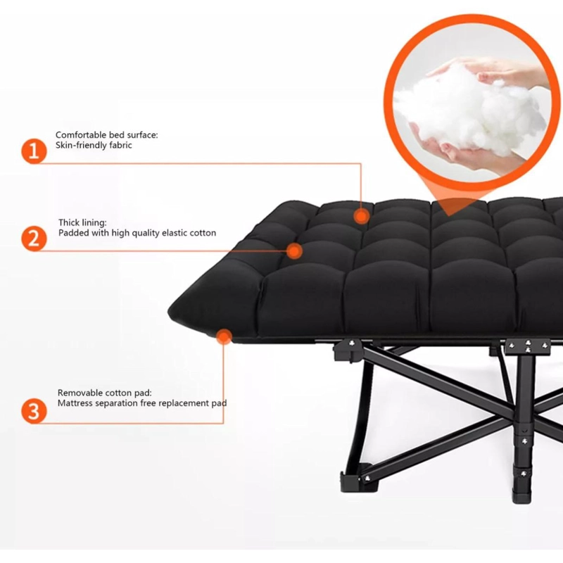 CAMA PORTATIL PLEGABLE RECLINABLE CON COLCHON DESMONTABLE - 5