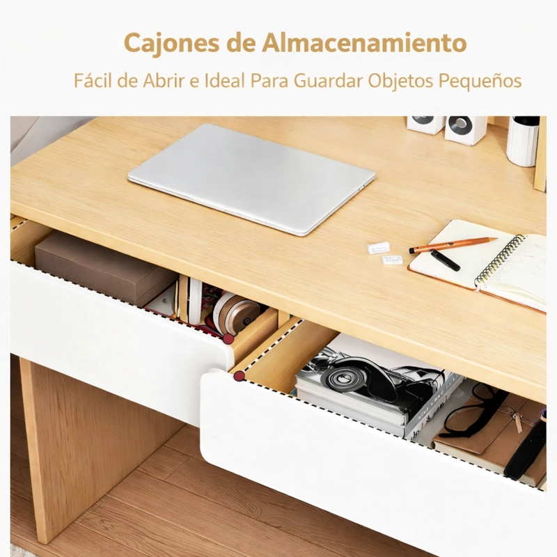 ESCRITORIO MODERNO CON ESTANTERIA Y CAJONES 110X80X48 - 3