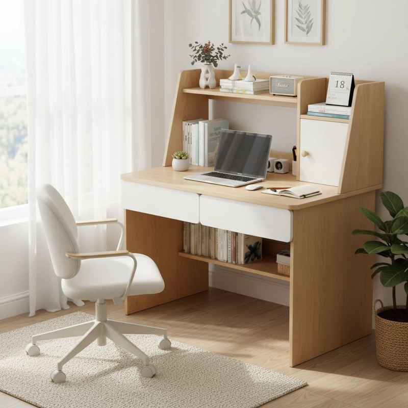ESCRITORIO MODERNO CON ESTANTERIA Y CAJONES 110X80X48 - 4