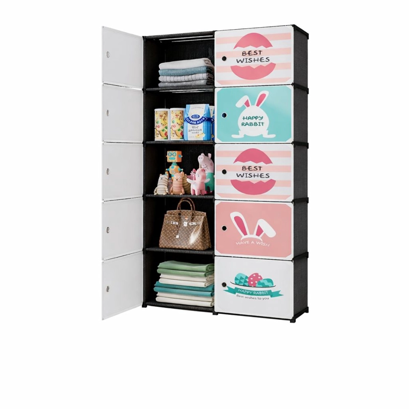CLOSET INFANTIL DE TELA PORTATIL  ARMARIO MODULAR PARA NIÑOS CON ESTANTES MULTICAPA - 1