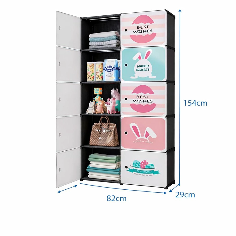 CLOSET INFANTIL DE TELA PORTATIL  ARMARIO MODULAR PARA NIÑOS CON ESTANTES MULTICAPA - 4