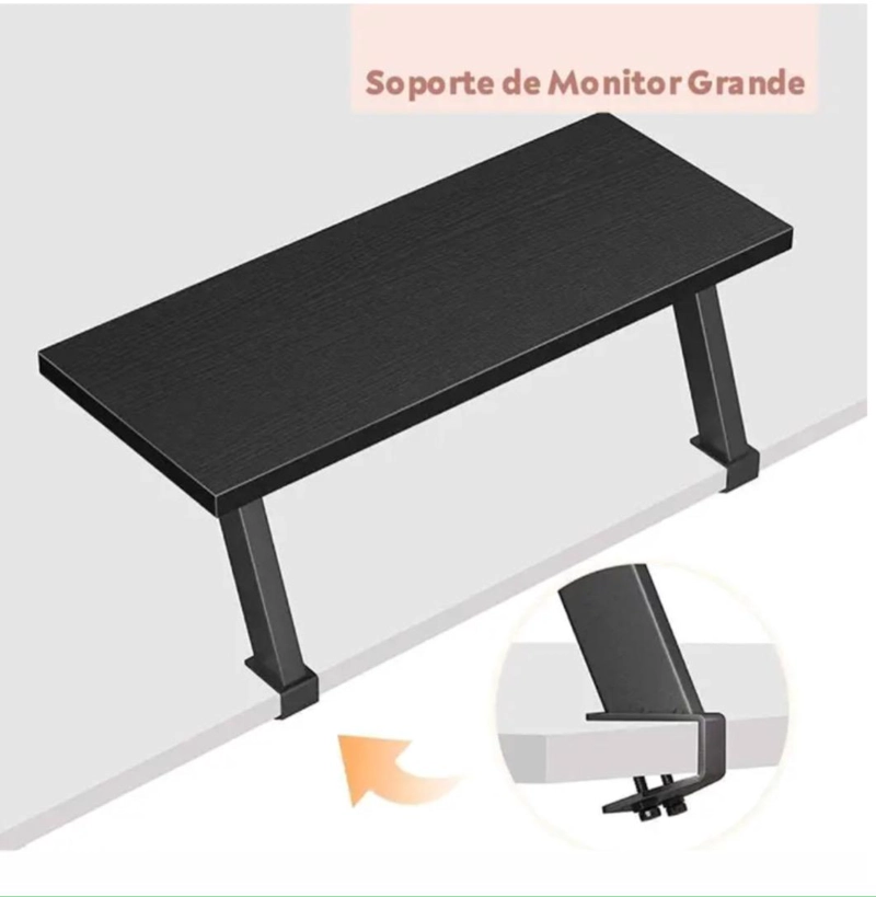 ESCRITORIO GAMER EN L CON SOPORTE DE MONITOR Y ESTRUCTURA METALICA - 4