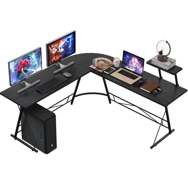 ESCRITORIO GAMER EN L CON SOPORTE DE MONITOR Y ESTRUCTURA METALICA - 7