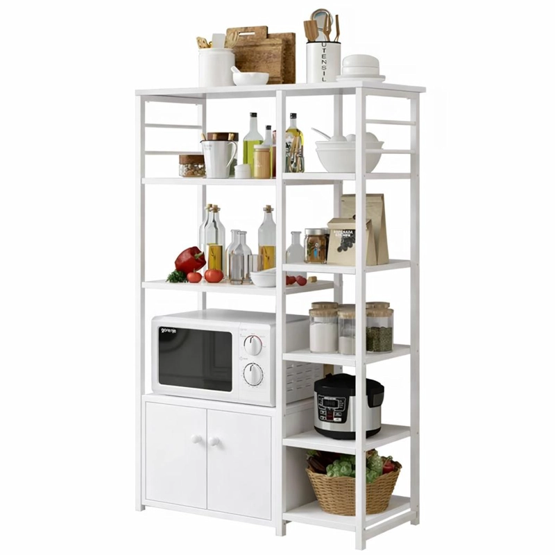 MUEBLE ORGANIZADOR DE COCINA ESTANTES Y GABINETE 4 NIVELES ESTANTERIA COCINA MULTIFUNCIONAL 80X30X12 - 1