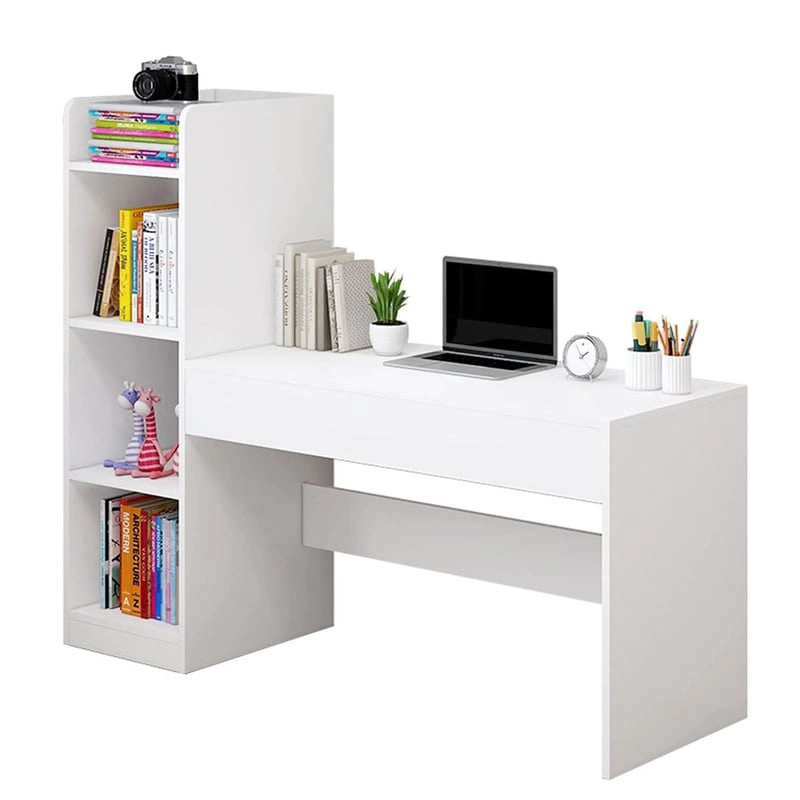 SET ESCRITORIO BLANCO MODERNO CON LIBRERO + SILLA DE ESCRITORIO - 9