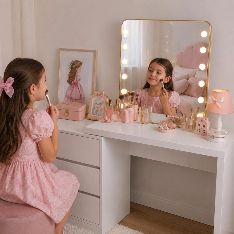 COMODA TOCADOR INFANTIL JUVENIL BLANCA CON 3 CAJONES Y DISEÑO COMPACTO PARA DORMITORIO - 5