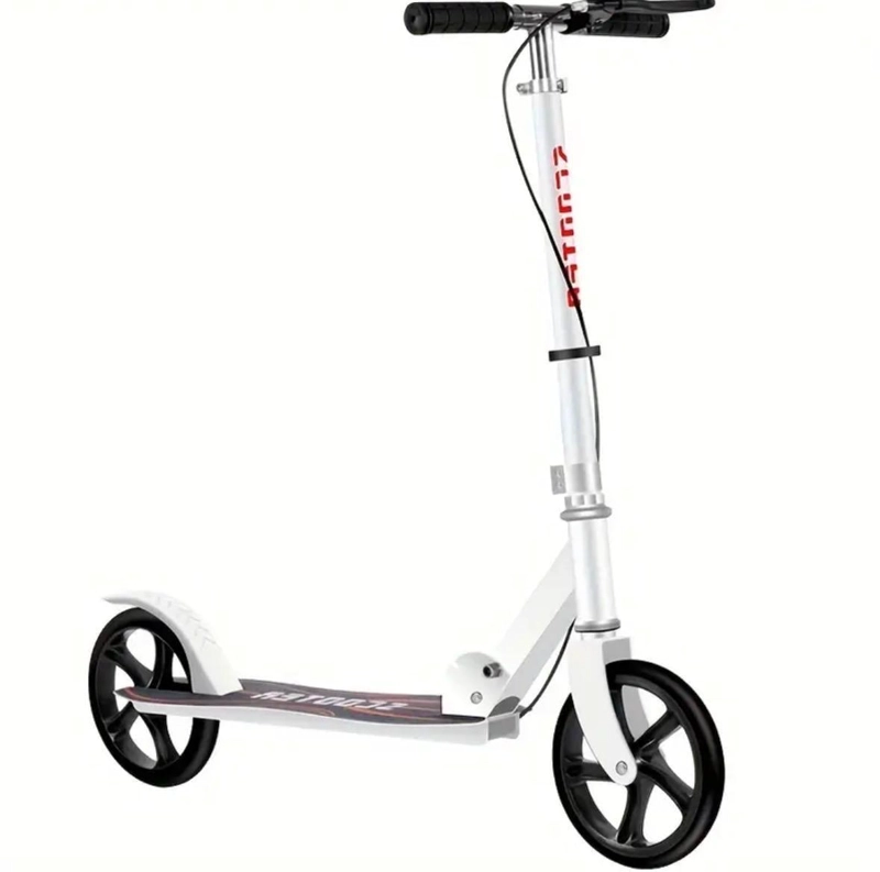 SCOOTER PATINETA BLANCA PLEGABLE CON DOBLE FRENO - 1