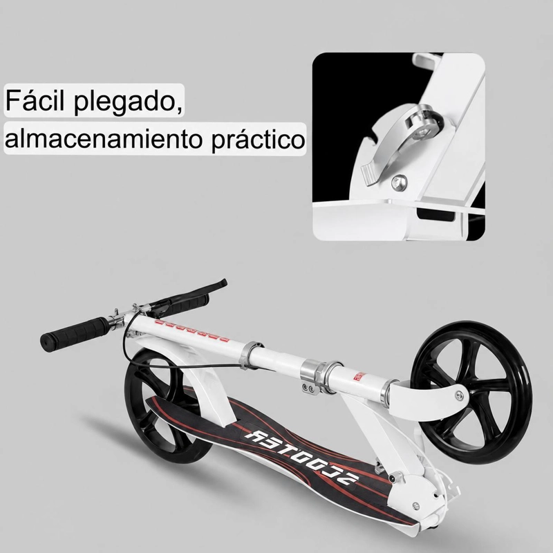 SCOOTER PATINETA BLANCA PLEGABLE CON DOBLE FRENO - 4