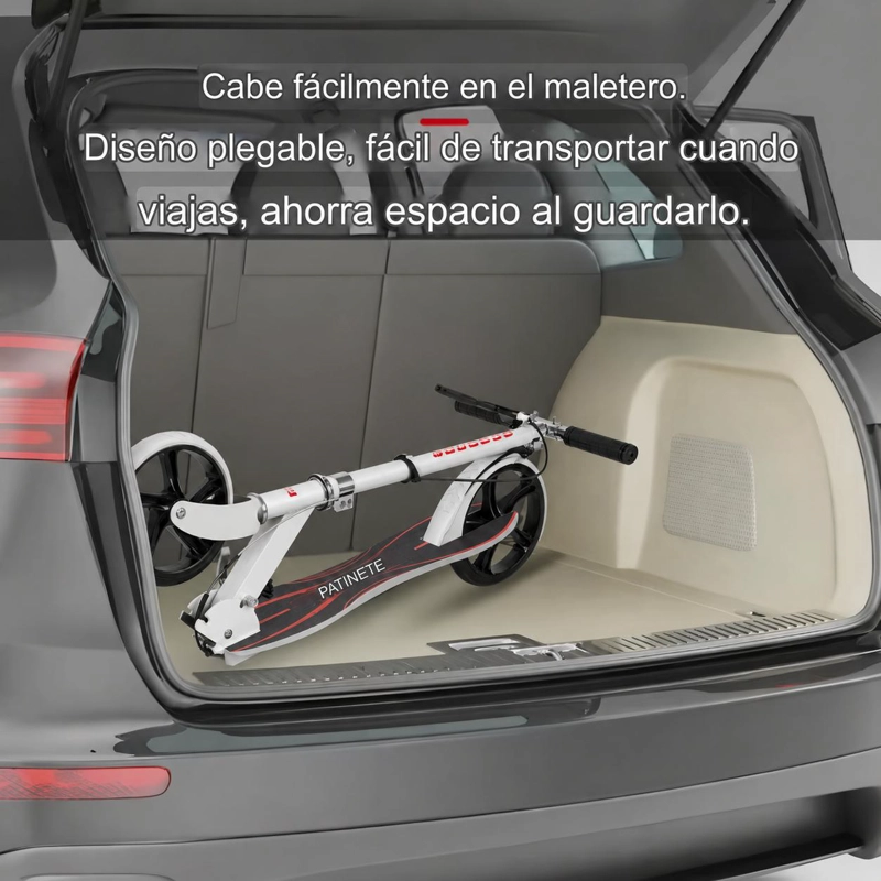 SCOOTER PATINETA BLANCA PLEGABLE CON DOBLE FRENO - 7