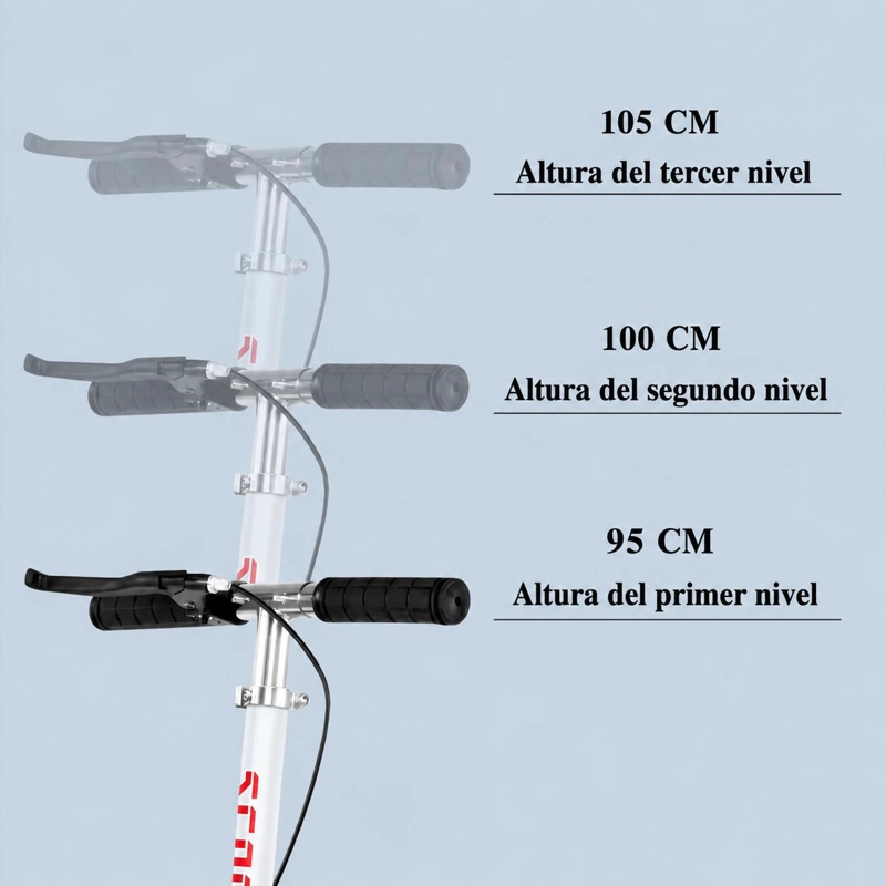 SCOOTER PATINETA BLANCA PLEGABLE CON DOBLE FRENO - 8