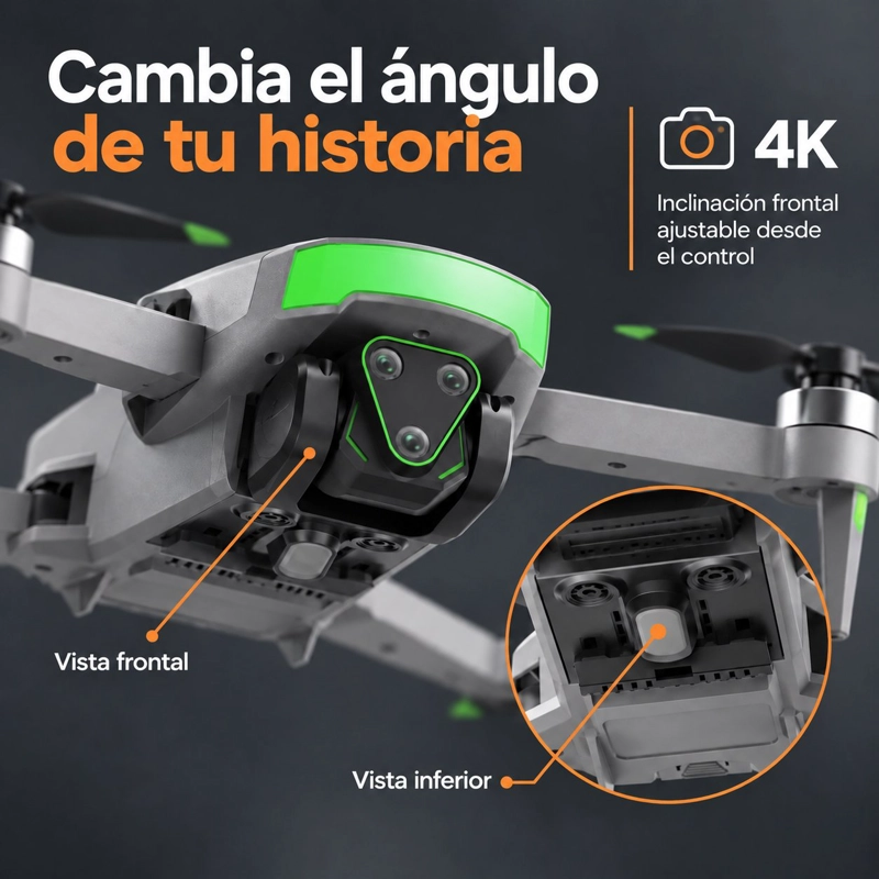 DRON DIF FP-L990 GRIS 4K DOBLE CAMARA CONTROL CON PANTALLA 5,5″ 2 BATERIAS BRUSHLESS Y ESTUCHE - 4