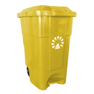 BASURERO 50LT AMARILLO C/PEDAL LORENZINI - 1