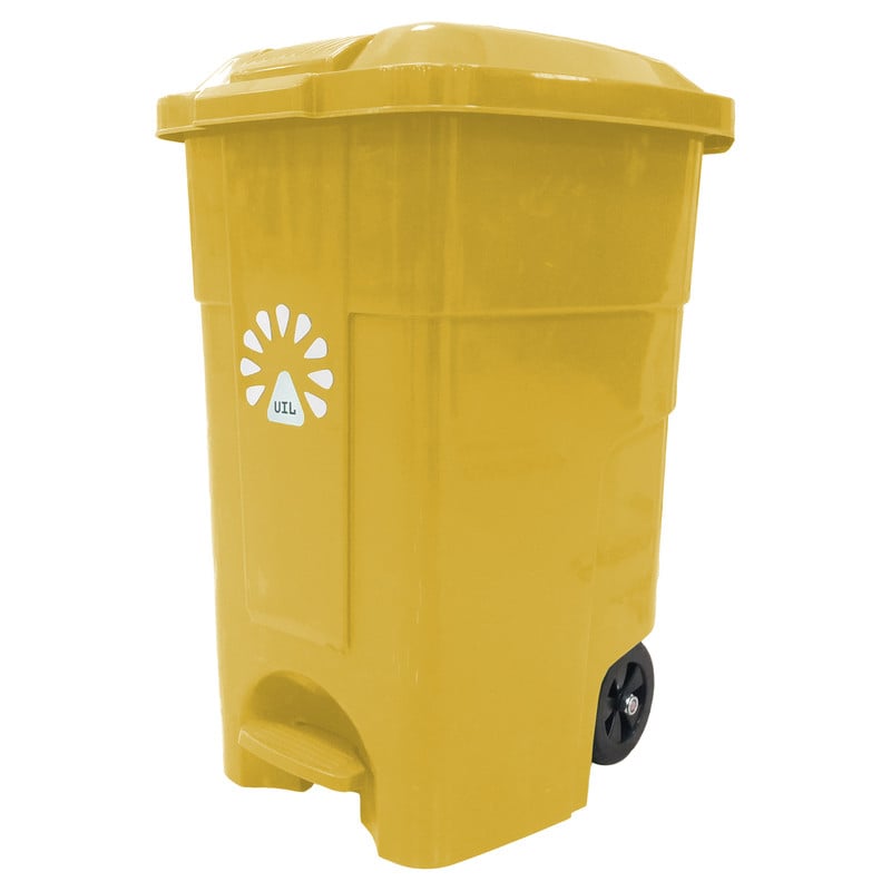 BASURERO 50LT AMARILLO C/PEDAL LORENZINI - 2