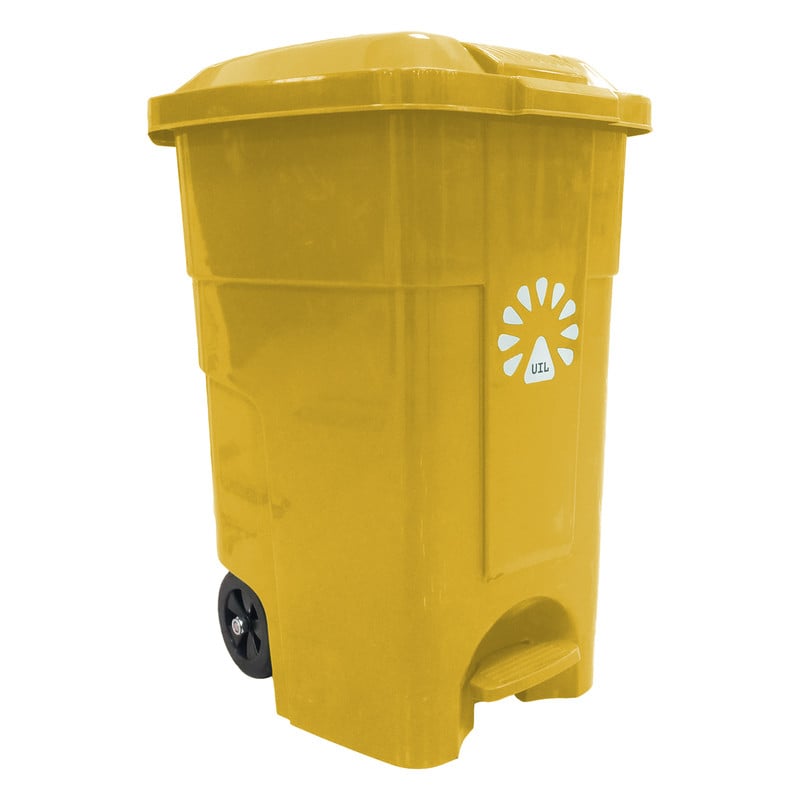 BASURERO 50LT AMARILLO C/PEDAL LORENZINI - 3