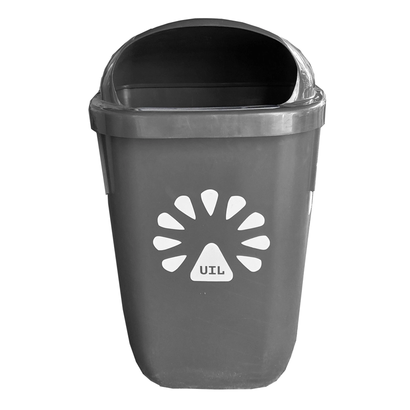 BASURERO  50LT MURO GRIS LORENZINI - 1