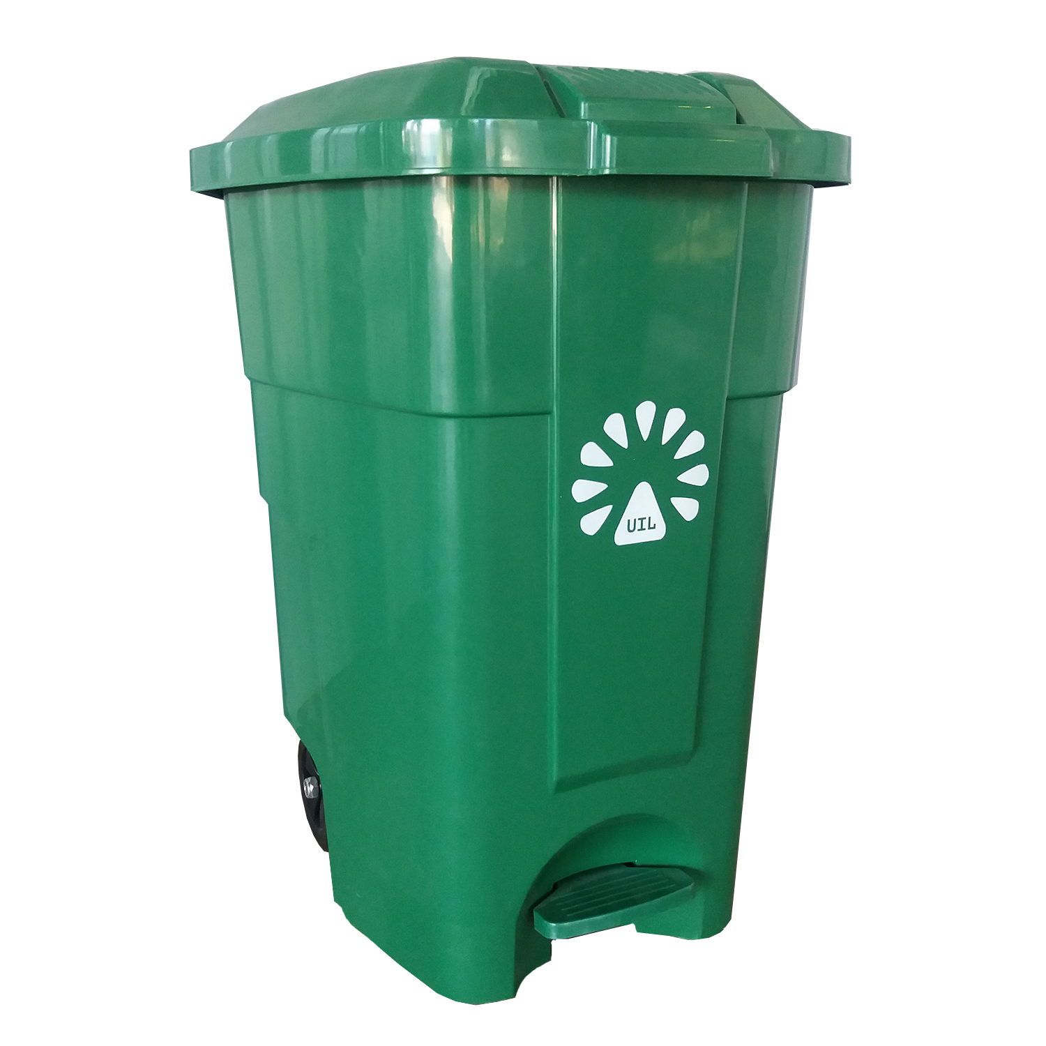 BASURERO 50LT VERDE C/PEDAL LORENZINI - 1