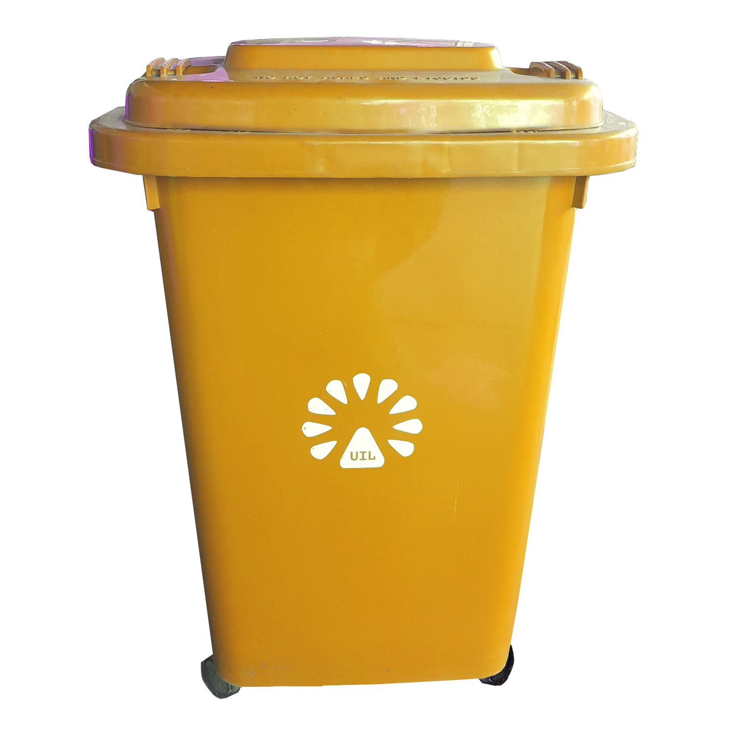 BASURERO FRANKFURT 50LT C/TAPA AMARILLO LORENZINI - 1